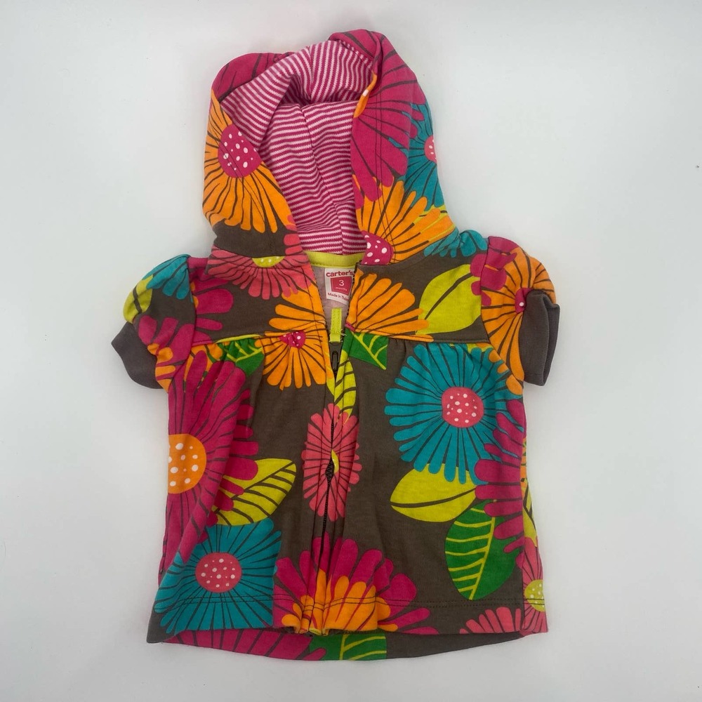 Carter’s 3 Month Lightweight Colorful Short Sleeved Spring Zip Up Hoodie